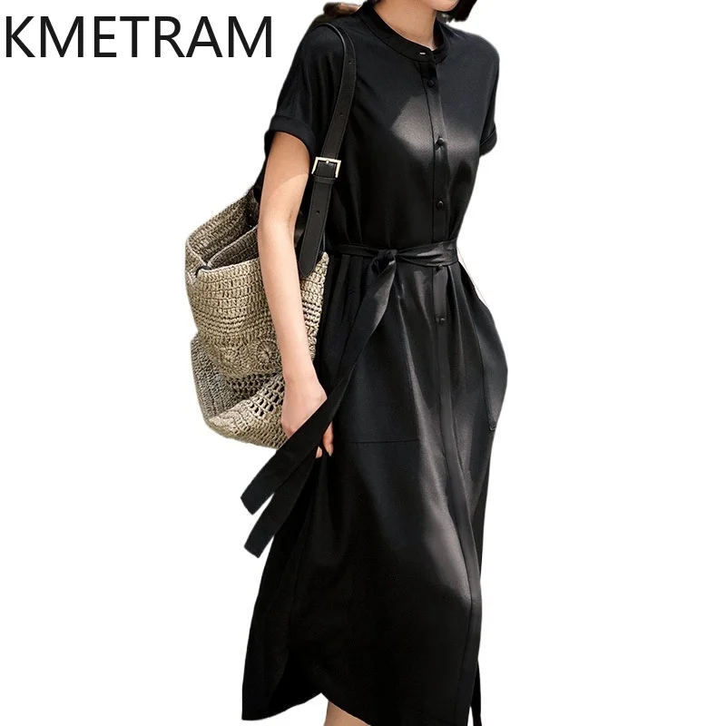 KMETRAM 23MM 93% Real Mulberry Silk Dresses for Women Elegant Black Shirt Long Dress Casual Summer Frocks Woman Clothes 2026 원피스
KMETRAM 23MM 93% Real Mulberry Silk Dresses for Women Elegant Black Shirt Long Dress Casual Summer Frocks Woman Clothes 2026 원피스