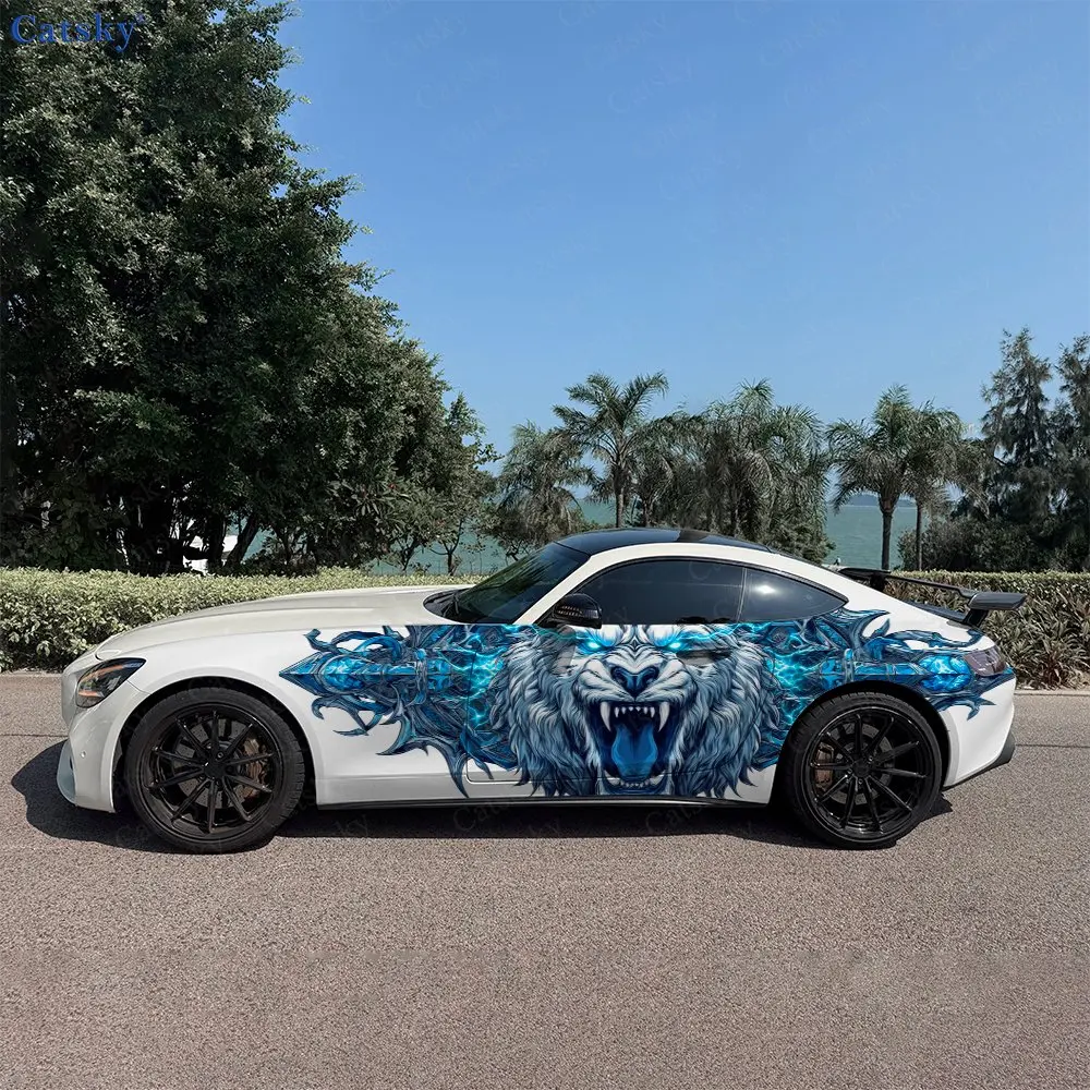 2pcs Trendy Ice Pattern White Lion Car Side Wraps, Self-Adhesive PVC Waterproof & Scratch-Resistant Stickers, Car Accessory Gift
2pcs Trendy Ice Pattern White Lion Car Side Wraps, Self-Adhesive PVC Waterproof & Scratch-Resistant Stickers, Car Accessory Gift