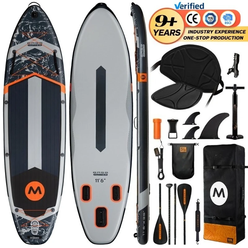 OEM Wholesale 11'6''x35''x6'' Wide Fishing Paddle Board sup Board Touring Inflatable Stand up Paddle Board with Kayak Seat
OEM Wholesale 11'6''x35''x6'' Wide Fishing Paddle Board sup Board Touring Inflatable Stand up Paddle Board with Kayak Seat