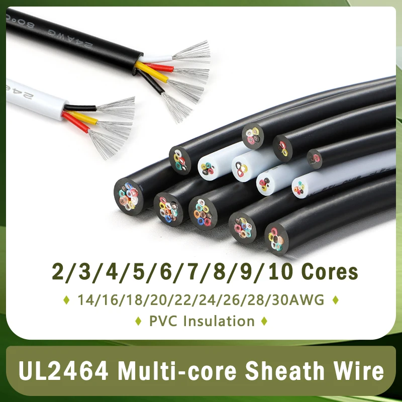 UL2464 Sheathed Wire 30 28 26 24 22 20 18 16 14AWG PVC Insulation Channel Sheath 2 3 4 5 6 7 8 9 10Cores Signal Control Cable 1M
UL2464 Sheathed Wire 30 28 26 24 22 20 18 16 14AWG PVC Insulation Channel Sheath 2 3 4 5 6 7 8 9 10Cores Signal Control Cable 1M