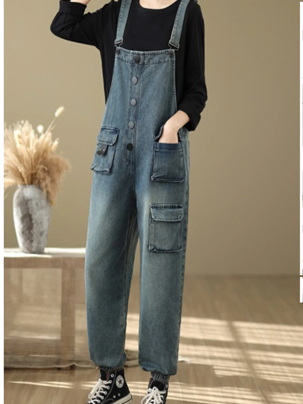 Джинсовые комбинезоны с талией, большие размеры, женские повседневные утягивающие брюки-фонарики, винтажные брюки из смеси хлопка и полиэстера с несколькими кетами
Джинсовые комбинезоны с талией, большие размеры, женские повседневные утягивающие брюки-фонарики, винтажные брюки из смеси хлопка и полиэстера с несколькими кетами