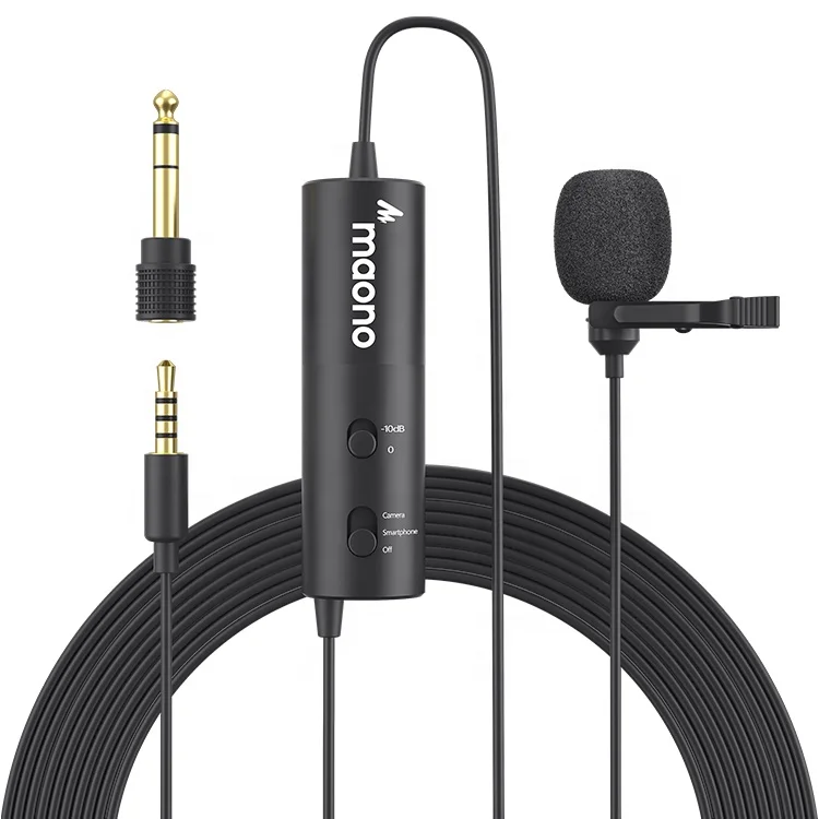MAONO Lapel Condenser Microphone Lavalier Recording Microphone Wired Phone Vlog Camera Collar Microphone
MAONO Lapel Condenser Microphone Lavalier Recording Microphone Wired Phone Vlog Camera Collar Microphone
