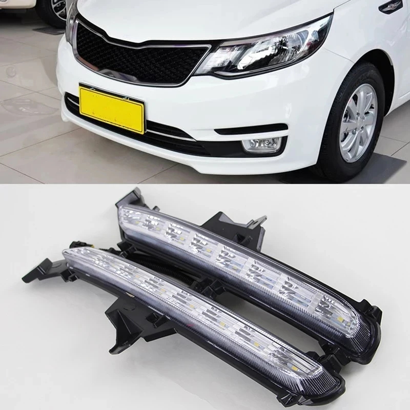 2 шт. Стайлинг автомобиля DRL дневные ходовые фонари для KIA RIO K2 2015 2016
2 шт. Стайлинг автомобиля DRL дневные ходовые фонари для KIA RIO K2 2015 2016