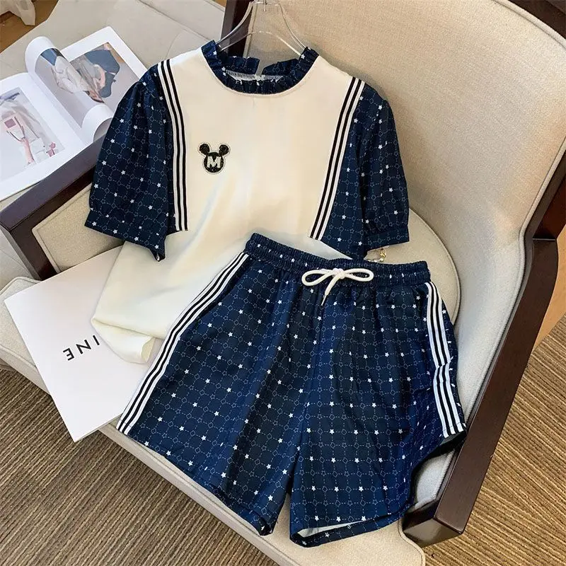 Oversized Loose Summer New Korean Diamonds Patchwork Short Sleeve Short Sets Women All-match Elastic Waist Two-piece Suit
Oversized Loose Summer New Korean Diamonds Patchwork Short Sleeve Short Sets Women All-match Elastic Waist Two-piece Suit