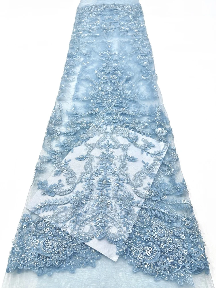 High-End Luxury Beads French Embroidery Groom Lace Fabric African Nigerian With Sequins Fabric For Wedding Dress
High-End Luxury Beads French Embroidery Groom Lace Fabric African Nigerian With Sequins Fabric For Wedding Dress