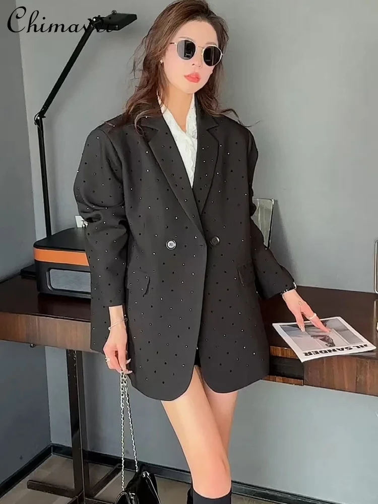 Exquisite Rhinestone Mid-Length Suit Coat Female 2024 Spring Clothes New Fashion Loose Slimming Lady's Blazers Women's Top
Exquisite Rhinestone Mid-Length Suit Coat Female 2024 Spring Clothes New Fashion Loose Slimming Lady's Blazers Women's Top