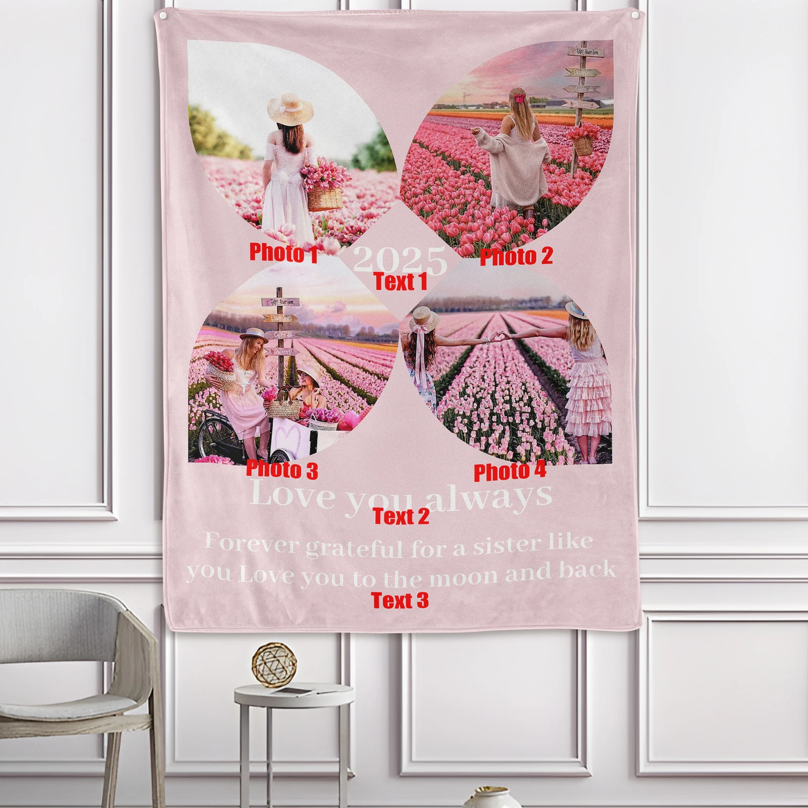 Photo Text Custom Pink Sister Themed Keepsake Blanket For Thoughtful Gifts And Sweet Memories Together
Photo Text Custom Pink Sister Themed Keepsake Blanket For Thoughtful Gifts And Sweet Memories Together