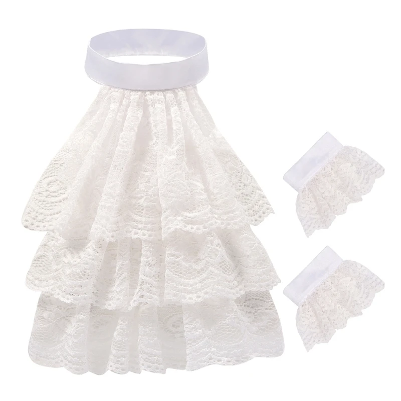 Victorian Colonial Jabot Ruffle Lace False Neck Collar and Cuffs Set for Parties
Victorian Colonial Jabot Ruffle Lace False Neck Collar and Cuffs Set for Parties