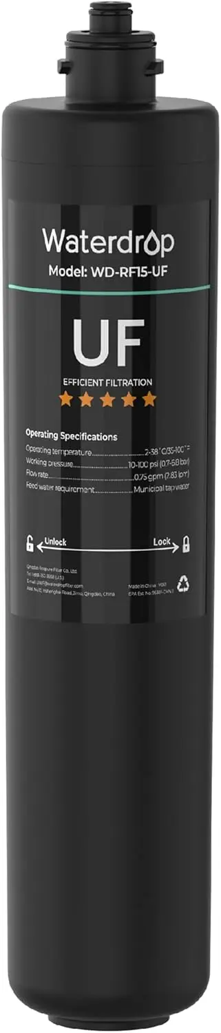 0.01 Micron Replacement Filter Cartridge for Under Sink Water Filters, Reduces Lead & Chlorine, 19K Gallons Capacity
0.01 Micron Replacement Filter Cartridge for Under Sink Water Filters, Reduces Lead & Chlorine, 19K Gallons Capacity