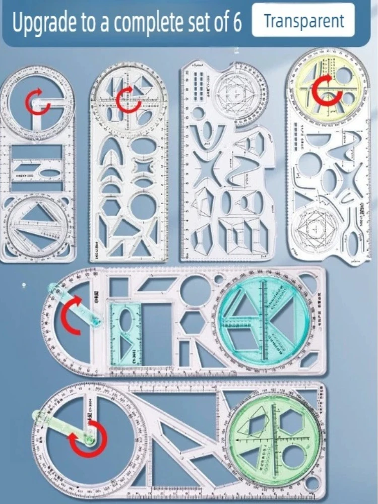 Multifunctional Geometric Function Ruler Set Mathematics Drawing Template Measuring Tool Office School Art Supplies Stationery