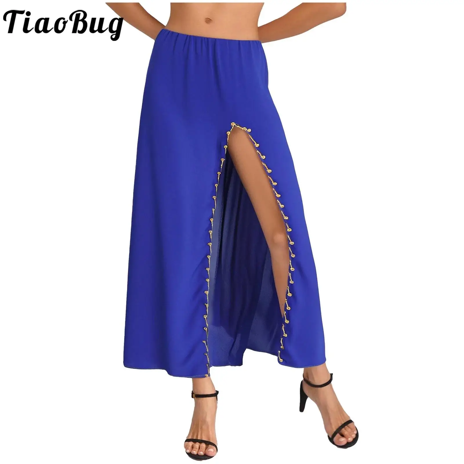 Women Belly Dance Maxi Skirts India Dance Ethnic Elastic Waist Side Split Plastic Beads Trim Dancing Skirt Bellydance Costumes
Women Belly Dance Maxi Skirts India Dance Ethnic Elastic Waist Side Split Plastic Beads Trim Dancing Skirt Bellydance Costumes