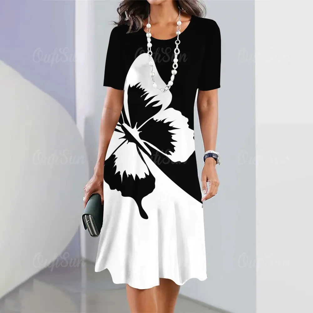 Women's Dress Loose Short sleeved Pullover Fashion Round Neck Skirt Large Comfortable Dress Women's Party Dress 2024 New Edition
Women's Dress Loose Short sleeved Pullover Fashion Round Neck Skirt Large Comfortable Dress Women's Party Dress 2024 New Edition