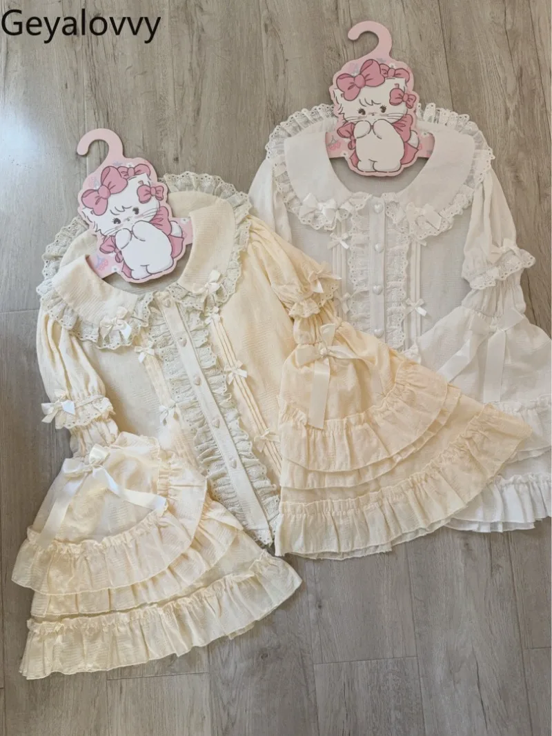 Original Lolita Bow Doll Collar Short Sleeve Shirt Women's Spring Summer Sweet Blouse Solid Color Lace Versatile Tops
Original Lolita Bow Doll Collar Short Sleeve Shirt Women's Spring Summer Sweet Blouse Solid Color Lace Versatile Tops