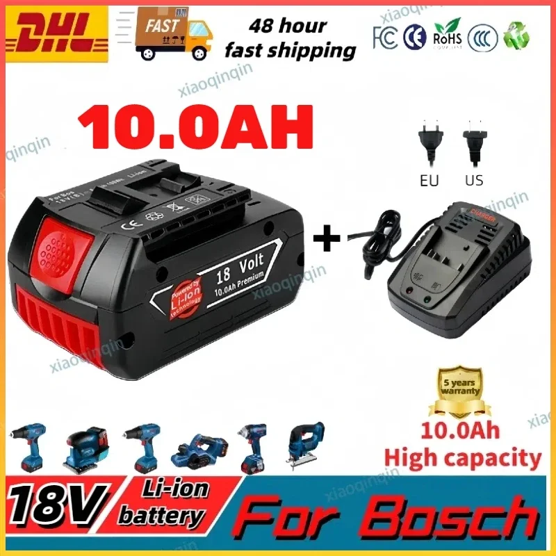 100% Original 18V 10.0Ah Battery compatible for Bosch 18V power tool GSB185 GWS180 GDR180 GBH187 Lithium battery replacement
100% Original 18V 10.0Ah Battery compatible for Bosch 18V power tool GSB185 GWS180 GDR180 GBH187 Lithium battery replacement