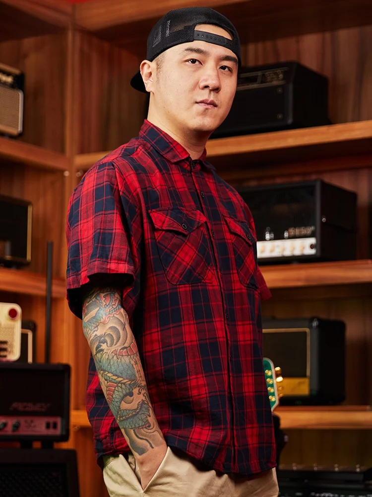 Nuclear Explosion Truck Driver American Country Pure Cotton Loose Short Sleeve Shirt Classic Red Black Plaid Men's Shirt
Nuclear Explosion Truck Driver American Country Pure Cotton Loose Short Sleeve Shirt Classic Red Black Plaid Men's Shirt