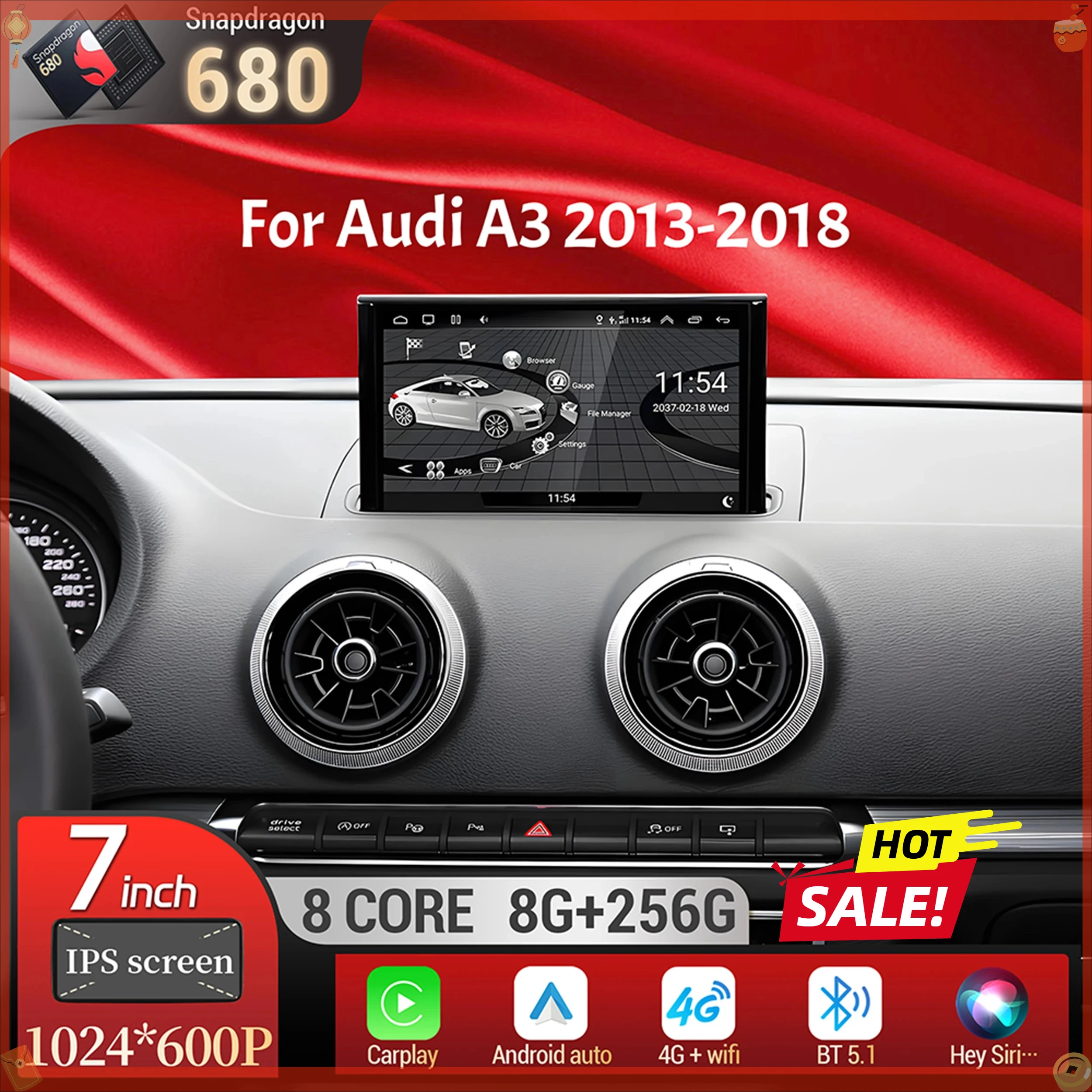 7 inch For Audi A3 2013-2018 Android 14 Wireless Bluetooth Carplay Head Unit Qualcomm Snapdragon 680 Touch Screen Stereo System
7 inch For Audi A3 2013-2018 Android 14 Wireless Bluetooth Carplay Head Unit Qualcomm Snapdragon 680 Touch Screen Stereo System