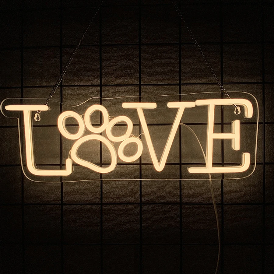Love Led Neon Sign, Cute Dog Claw Icon, Suitable For Bedroom, Bar, Birthday Party, Pet Shop, Wedding, Anniversary Art Decor.
Love Led Neon Sign, Cute Dog Claw Icon, Suitable For Bedroom, Bar, Birthday Party, Pet Shop, Wedding, Anniversary Art Decor.