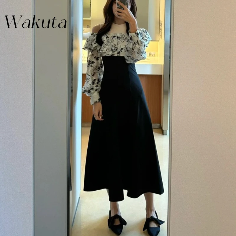 WAKUTA японское поддельное платье с двумя рюшами и флокированным принтом, платье с открытыми плечами, японское платье трапециевидной формы с повязкой на спине, уличная одежда
WAKUTA японское поддельное платье с двумя рюшами и флокированным принтом, платье с открытыми плечами, японское платье трапециевидной формы с повязкой на спине, уличная одежда