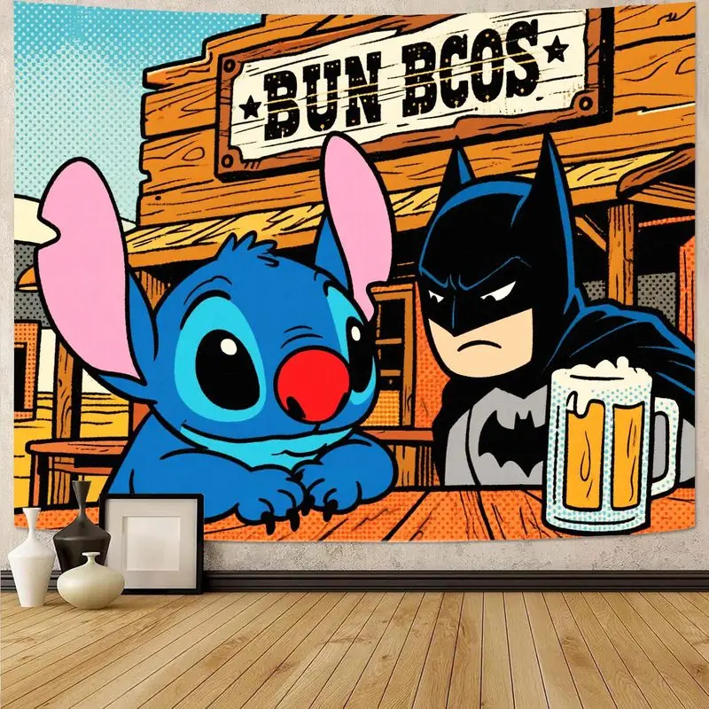 1PC Cartoon Stitch and Batman Tapestry, Fun Polyester Wall Art for Living Room or Bedroom Decor, Perfect Gift for Fans
1PC Cartoon Stitch and Batman Tapestry, Fun Polyester Wall Art for Living Room or Bedroom Decor, Perfect Gift for Fans