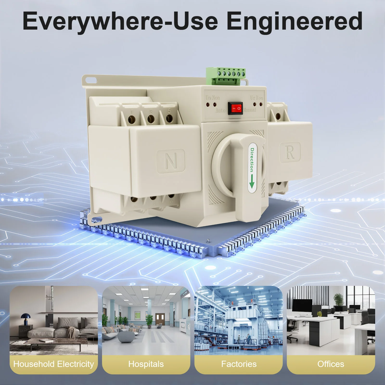 110V 3P 63A Dual Power Automatic Transfer Switch Dual Power Generator Changeover Switch 50HZ/60HZ (GCQ2-63/3P) NEW
110V 3P 63A Dual Power Automatic Transfer Switch Dual Power Generator Changeover Switch 50HZ/60HZ (GCQ2-63/3P) NEW