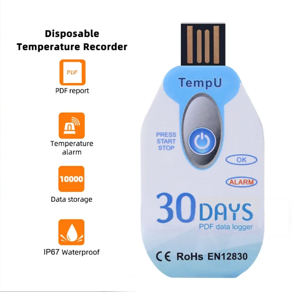 Temperature Data Logger 30/60/90 Day Logger Disposable Waterproof USB 2.0 Temperature Data Logger Data Logger PDF Tool Parts
Temperature Data Logger 30/60/90 Day Logger Disposable Waterproof USB 2.0 Temperature Data Logger Data Logger PDF Tool Parts