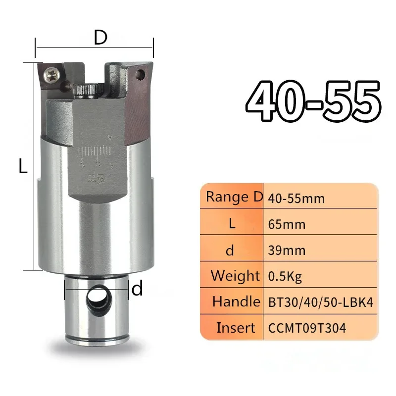 High precision RBH40-55-C Twin-bit Rough smooth Boring Head cutter used for deep holes, CCMT09T304insert, boring tool
High precision RBH40-55-C Twin-bit Rough smooth Boring Head cutter used for deep holes, CCMT09T304insert, boring tool
