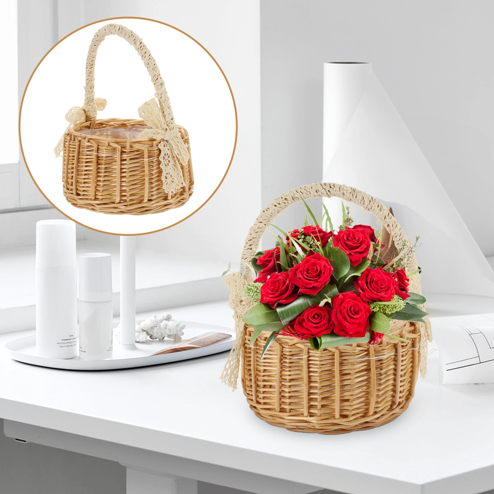 s Rattan Woven Storage Flower Basket Natural Design Khaki Home Decor ganizer for Fruits Candies Snacks
s Rattan Woven Storage Flower Basket Natural Design Khaki Home Decor ganizer for Fruits Candies Snacks
