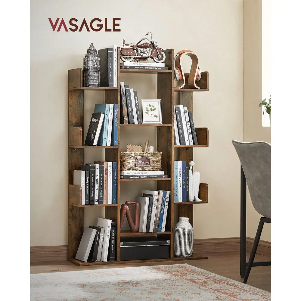 Bookshelf, TreeShaped Bookcase With 13 Storage Shelves, Rounded Corners, 9.8 D X 33.9 W X 55.1 H
Bookshelf, TreeShaped Bookcase With 13 Storage Shelves, Rounded Corners, 9.8 D X 33.9 W X 55.1 H