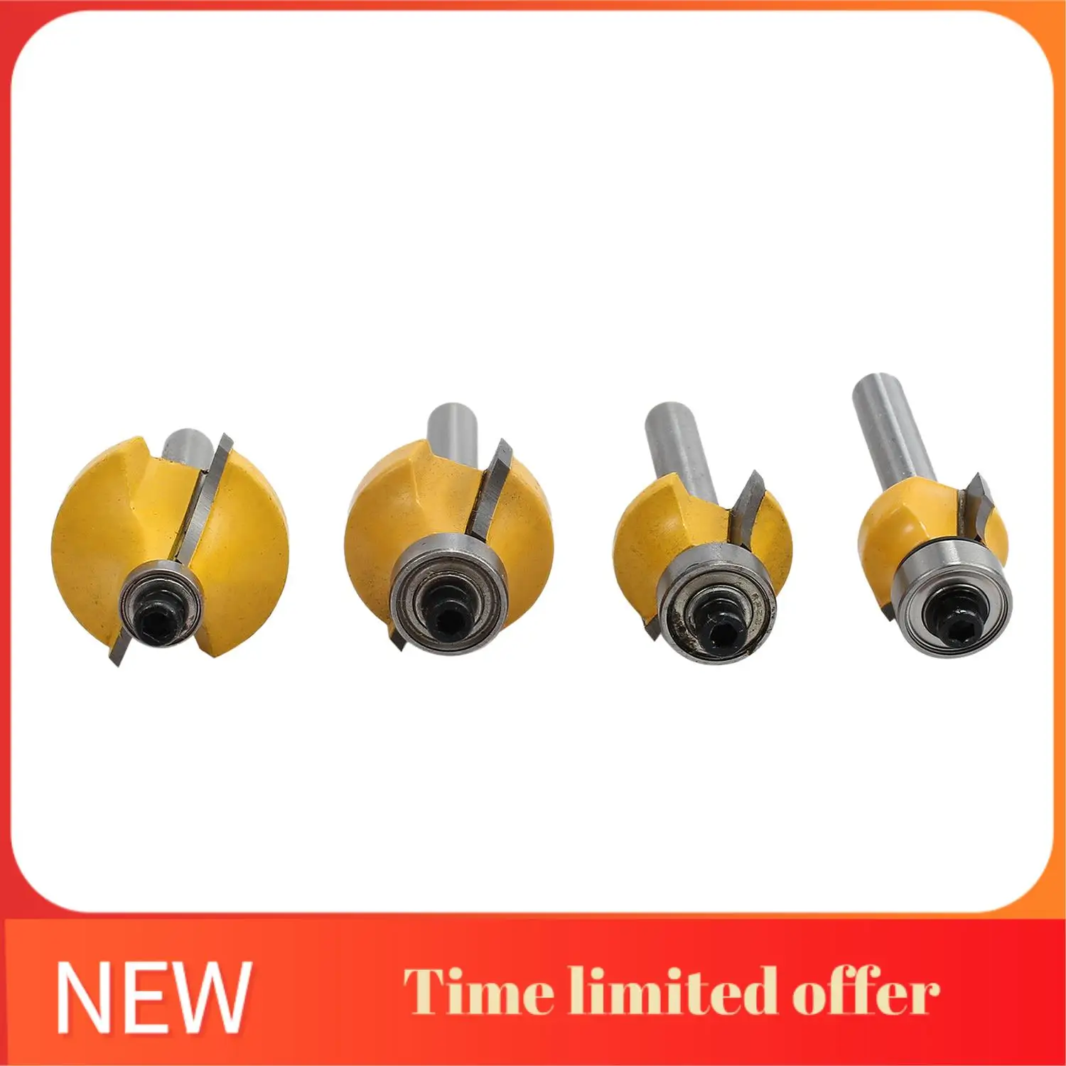 ABHU 4X Round Over Edging Router Bit Set 1/4 Inch Shank 1/2 Inch 3/8 Inch 1/4 Inch 1/8 Inch Radius
ABHU 4X Round Over Edging Router Bit Set 1/4 Inch Shank 1/2 Inch 3/8 Inch 1/4 Inch 1/8 Inch Radius
