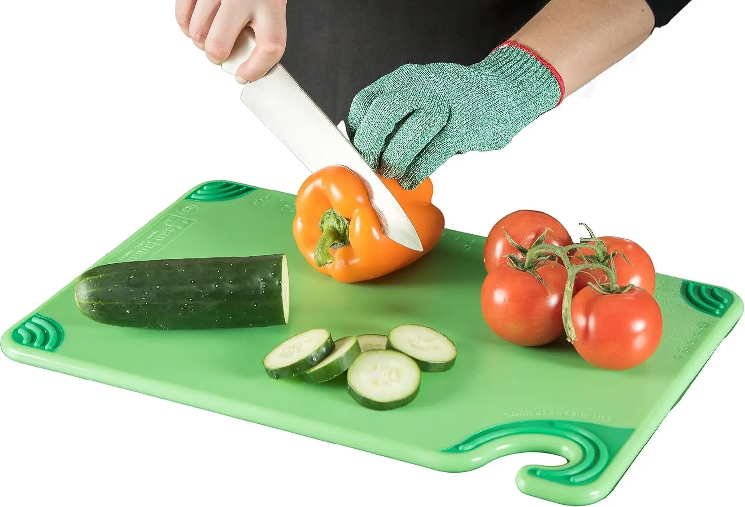 Saf-T-Grip Plastic Cutting Board with Safety Hook, 18" x 24" x 0.5", Green
Saf-T-Grip Plastic Cutting Board with Safety Hook, 18" x 24" x 0.5", Green