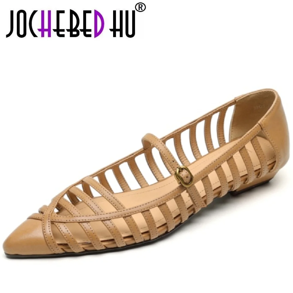 【JOCHEBED HU】Handmade Genuine Leather Narrow Band Caged Hollow Baotou Sandals Women Pointed Toe Chunky Heel Elegant Lady 34-40
【JOCHEBED HU】Handmade Genuine Leather Narrow Band Caged Hollow Baotou Sandals Women Pointed Toe Chunky Heel Elegant Lady 34-40