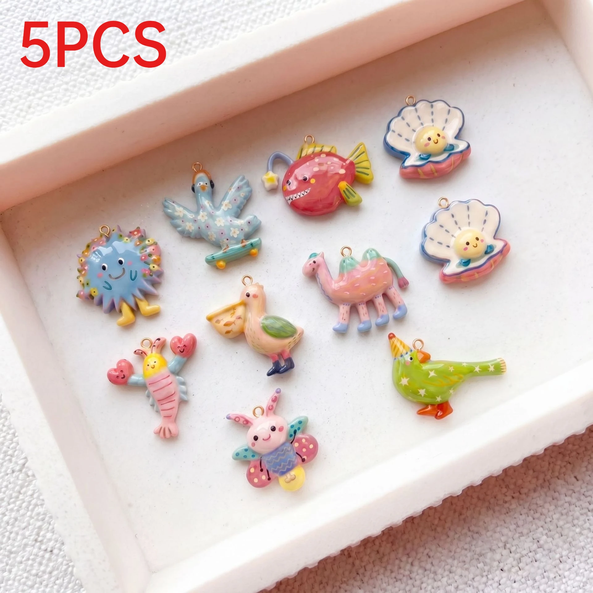 5Pcs Colorful Ocean Animal Pendants Sea Fish Shell Lobster Bird DIY Necklace Jewelry Charms
5Pcs Colorful Ocean Animal Pendants Sea Fish Shell Lobster Bird DIY Necklace Jewelry Charms