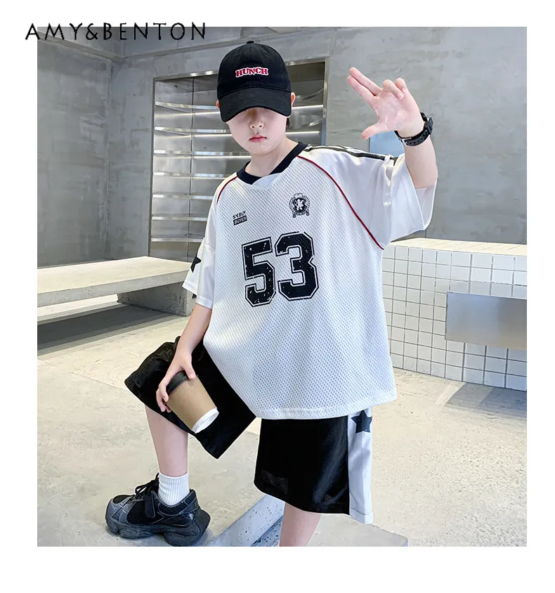 Cool Boys Summer Breathable Mesh Short Sleeve Sports 2pcs Set 2026 New Summer Toddler Kids Ice Silk Quick-dry Fashion Tracksuit
Cool Boys Summer Breathable Mesh Short Sleeve Sports 2pcs Set 2026 New Summer Toddler Kids Ice Silk Quick-dry Fashion Tracksuit