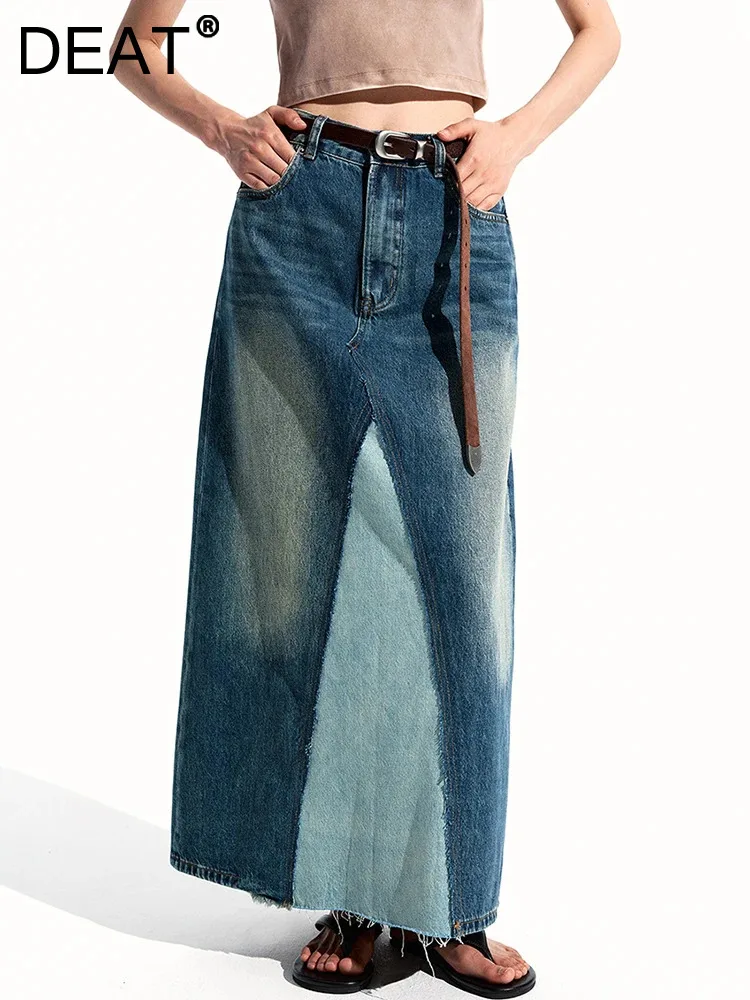 DEAT Fashion Women's Skirt High Waist Pockets A-line Contrast Color Tassel Back Split Washed Skirts Summer 2024 New Tide 7AB4189
DEAT Fashion Women's Skirt High Waist Pockets A-line Contrast Color Tassel Back Split Washed Skirts Summer 2024 New Tide 7AB4189