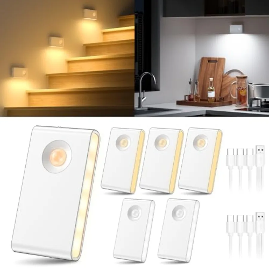 Stair Lights Motion Sensor Indoor, - Rechargeable Night Lights with Color Modes, Wireless Under Cabinet Lighting for Stairs, Ha
Stair Lights Motion Sensor Indoor, - Rechargeable Night Lights with Color Modes, Wireless Under Cabinet Lighting for Stairs, Ha