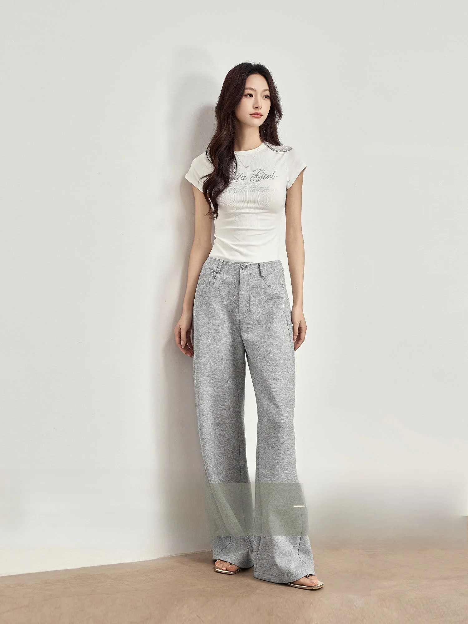 Gray Casual Pants Women's Summer Design Slimming Loose Scythe Pants American Style High Waist Cotton Wide Leg Pants
Gray Casual Pants Women's Summer Design Slimming Loose Scythe Pants American Style High Waist Cotton Wide Leg Pants
