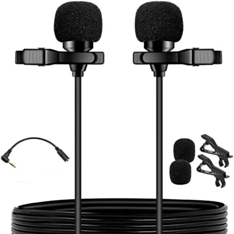MaiYu Lapel Clip-on Omnidirectional Condenser Microphone Dual-head for Mobile Phone Recording Youtube nterview Video Conference
MaiYu Lapel Clip-on Omnidirectional Condenser Microphone Dual-head for Mobile Phone Recording Youtube nterview Video Conference