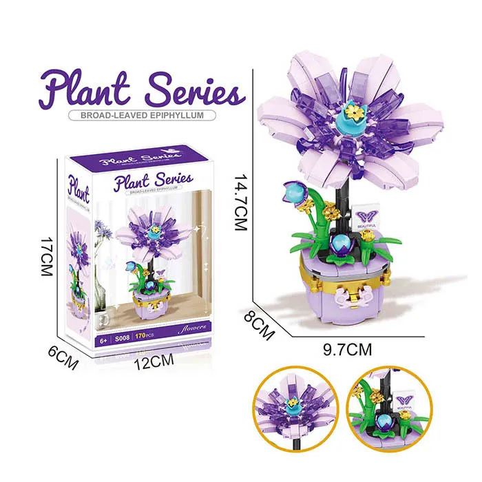MOC Handcraft Crystal Lavender Flower Pot Plant Building Blocks Set Wedding Ceremony Rose Toys Gift For Adults Birthday Holiday
MOC Handcraft Crystal Lavender Flower Pot Plant Building Blocks Set Wedding Ceremony Rose Toys Gift For Adults Birthday Holiday
