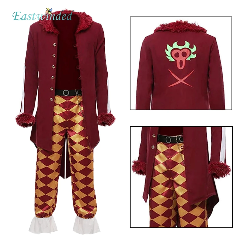 Anime Pirate Bartolomeo Cosplay Red Coat Costume Pants Clothes Outfits Disguise Adult Men Uniform Suits Halloween Carnival Party
Anime Pirate Bartolomeo Cosplay Red Coat Costume Pants Clothes Outfits Disguise Adult Men Uniform Suits Halloween Carnival Party