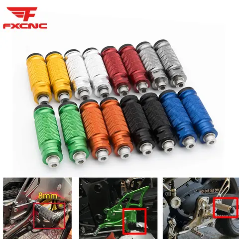 For Honda CBR150 CBR150R CBR125 CB400 CBR600 Motorcycle Footpeg Pedal Footrest Foot Pegs Universal 8mm Foot Peg Rear set FootPeg