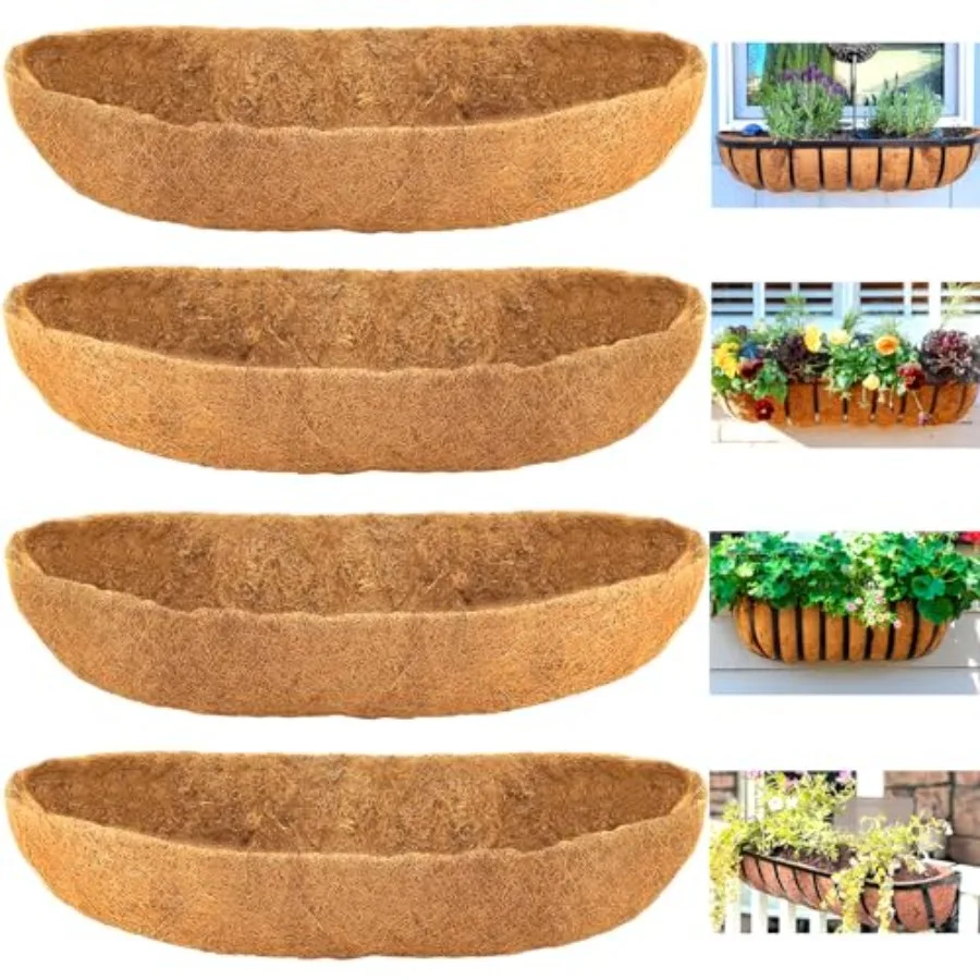 Coco Liners for Planters - Pack 8 Trough Coconut Liners for Planters, Wdow Box Coco Lers, 100% Natural Coconut Fiber Lers for W
Coco Liners for Planters - Pack 8 Trough Coconut Liners for Planters, Wdow Box Coco Lers, 100% Natural Coconut Fiber Lers for W