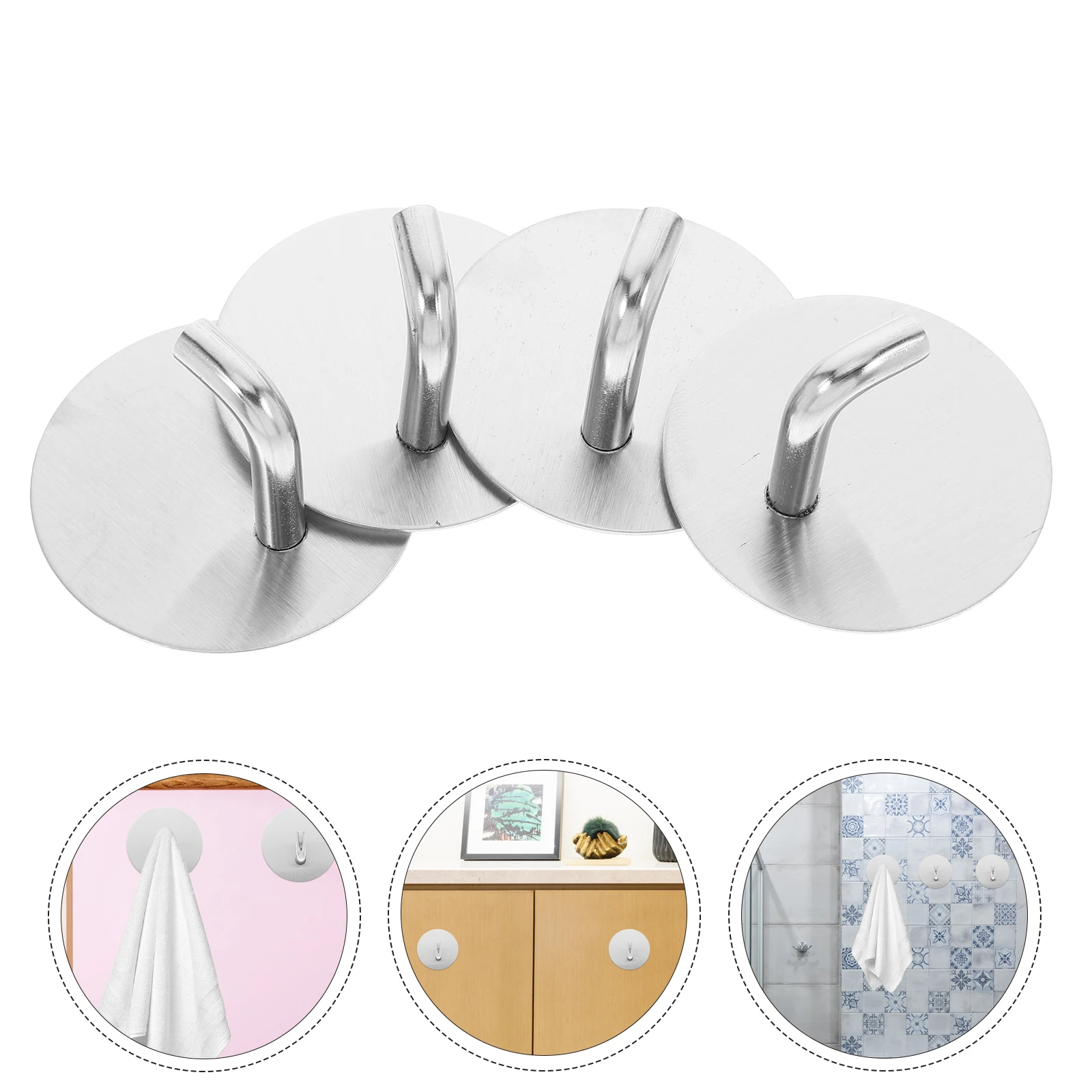 4pcs Stainless Steel Strong Adhesion No Drilling Required Stick On Wall For Bathrooms Kitchen Heavy Duty Adhesive Hooks Towel
4pcs Stainless Steel Strong Adhesion No Drilling Required Stick On Wall For Bathrooms Kitchen Heavy Duty Adhesive Hooks Towel