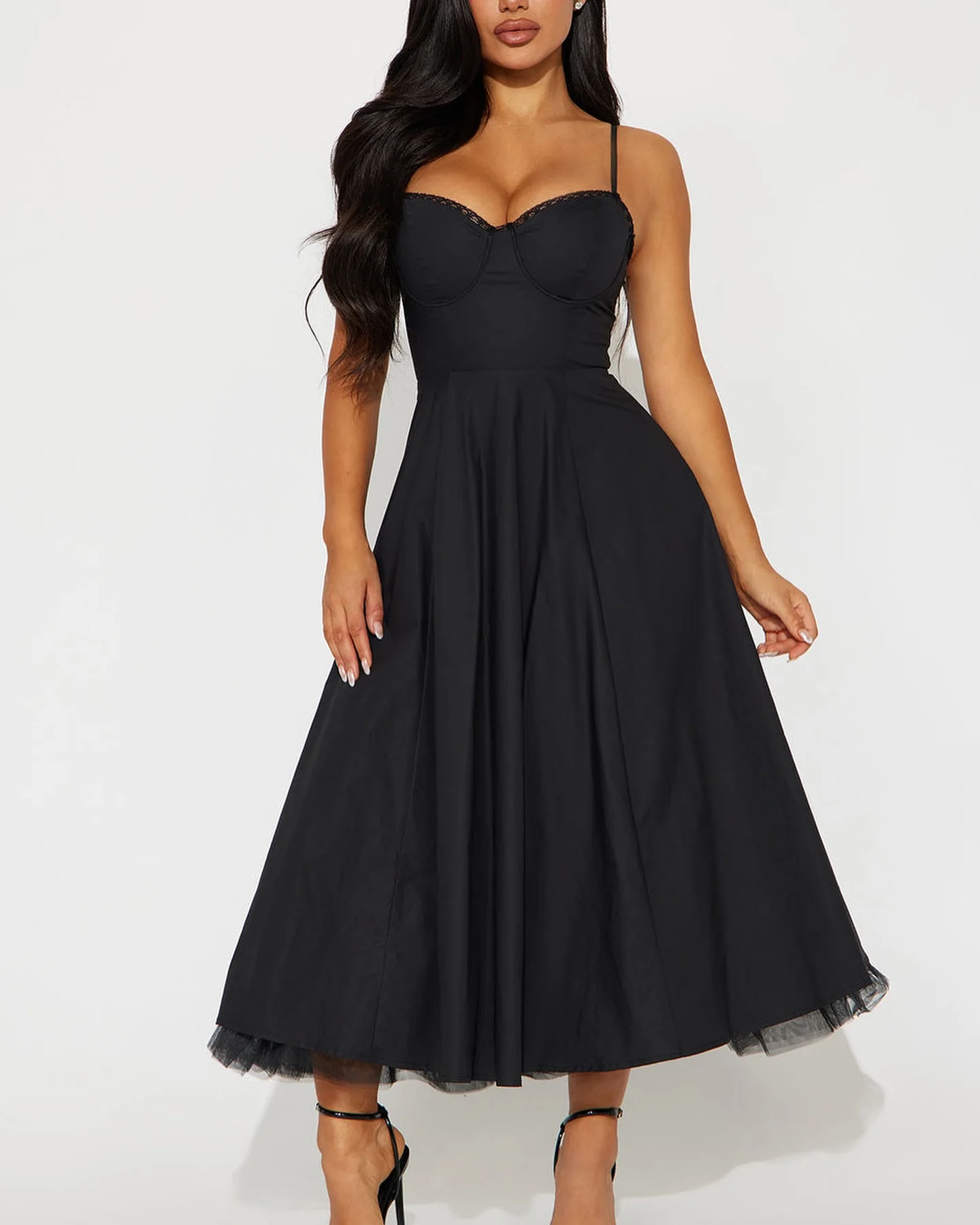 Customized Temperament Sweetheart Spaghetti Straps Evening Dresses Elegant Lace Pleats Black Vestido De Festa Vestido De Noche
Customized Temperament Sweetheart Spaghetti Straps Evening Dresses Elegant Lace Pleats Black Vestido De Festa Vestido De Noche