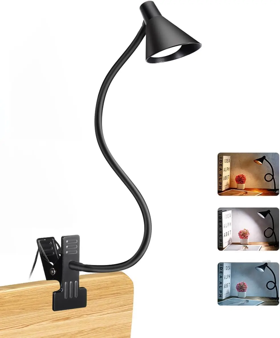 Clip on LED Reading Light for Books in Bed, Eye Care Dimmable Lamp with 3 Colors & 10 Brightness Levels, Flexible Clip for Bed Headboard, Desk - Black
Clip on LED Reading Light for Books in Bed, Eye Care Dimmable Lamp with 3 Colors & 10 Brightness Levels, Flexible Clip for Bed Headboard, Desk - Black