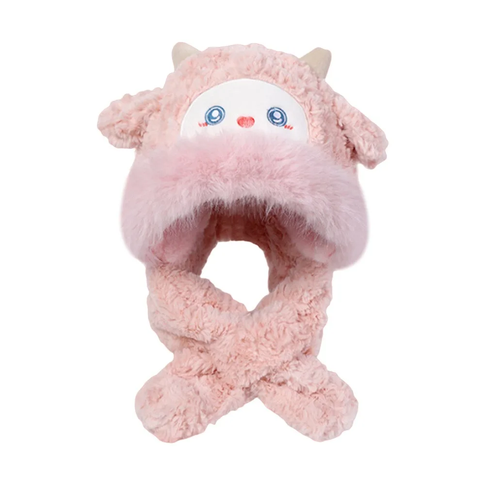 Cute Plush Winter Warm Hat Sheep Ear Windproof Beanies Cap Neck Warmer Thickened Integrated Hat Scarf Set for Women Girls
Cute Plush Winter Warm Hat Sheep Ear Windproof Beanies Cap Neck Warmer Thickened Integrated Hat Scarf Set for Women Girls