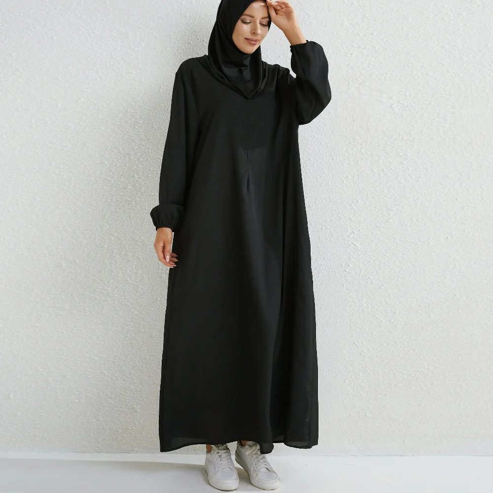 Middle Eastern Islamic Modest Dress Muslim Ramadan Maxi Dresses Full Sleeve Casual Black Dress Women Abayas
Middle Eastern Islamic Modest Dress Muslim Ramadan Maxi Dresses Full Sleeve Casual Black Dress Women Abayas