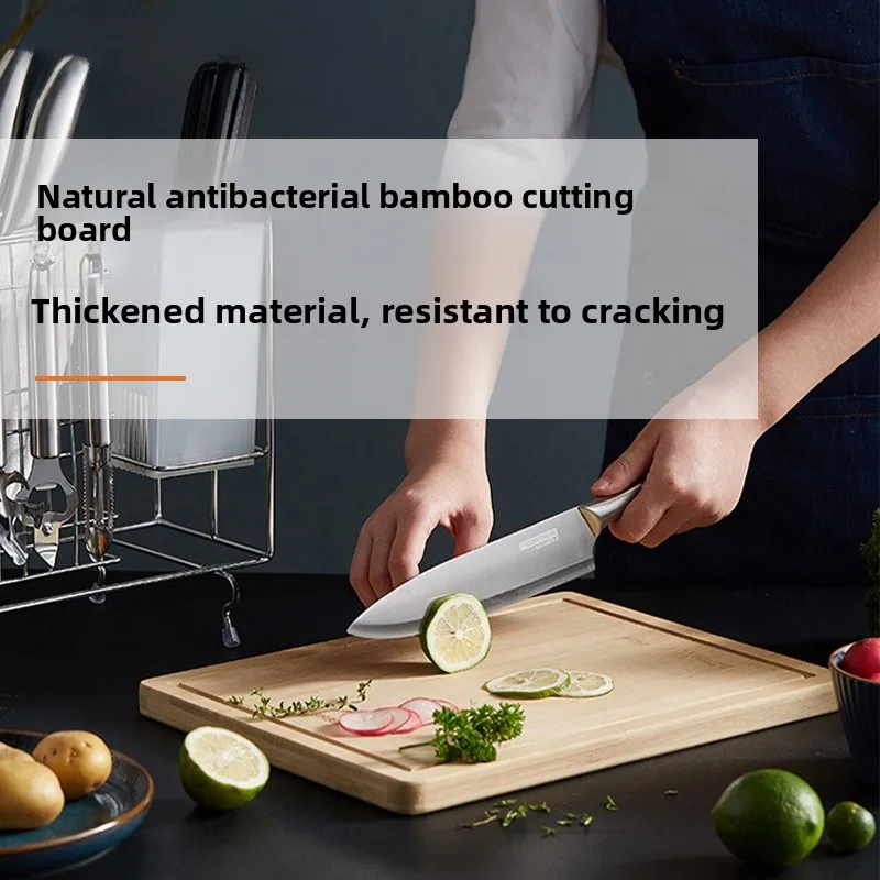 VOSIN Double-Sided Thickened Bamboo Cutting Board Kitchen Use Anti-Mold Good for Knives Bamboo Material Rectangular Shape
VOSIN Double-Sided Thickened Bamboo Cutting Board Kitchen Use Anti-Mold Good for Knives Bamboo Material Rectangular Shape
