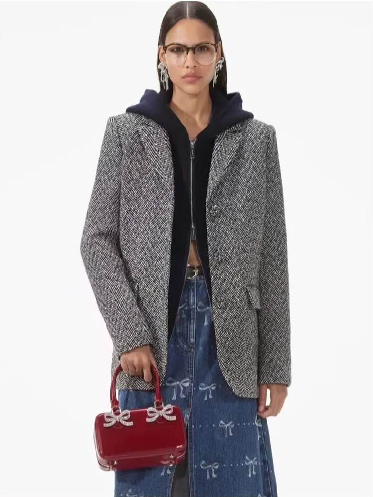 Single Breasted Tweed Jacket for Women, Loose Casual Suit Coat, Y2K Clothes, High Quality Tops, Bra, New Fashion, Winter, 2024
Single Breasted Tweed Jacket for Women, Loose Casual Suit Coat, Y2K Clothes, High Quality Tops, Bra, New Fashion, Winter, 2024
