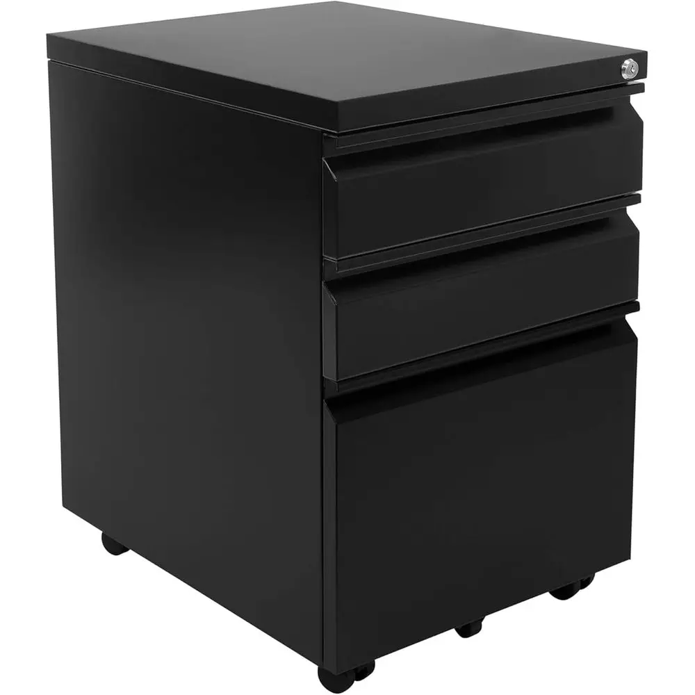 Heavy-Duty Steel Rolling Desk Cabinet with Lock and Wheels, 15.3 W x 19.75 D x 24.5 H, Black, for Home or Office Storage
Heavy-Duty Steel Rolling Desk Cabinet with Lock and Wheels, 15.3 W x 19.75 D x 24.5 H, Black, for Home or Office Storage