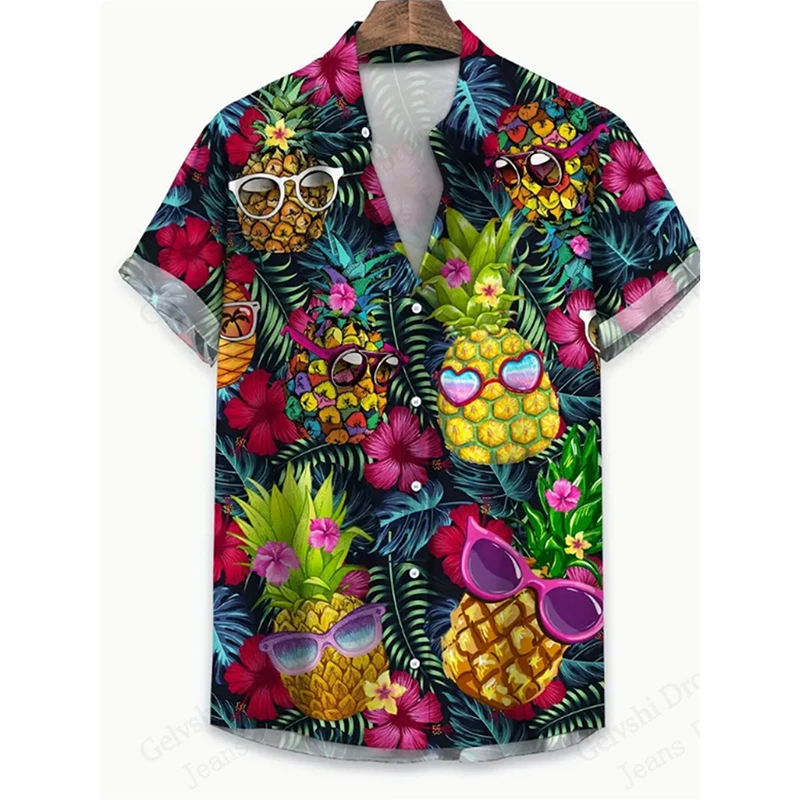 Men Hawaiian Shirt Tropical Pineapple Sunglasses Floral Print Short Sleeve Shirt Summer Beach Vacation Casual Button Down Shirts
Men Hawaiian Shirt Tropical Pineapple Sunglasses Floral Print Short Sleeve Shirt Summer Beach Vacation Casual Button Down Shirts
